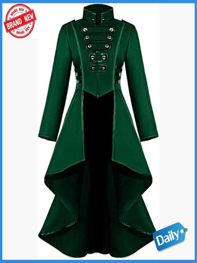 Gothic Steampunk Victorian Corset Tailcoat Jacket, Women's Irregular Hem